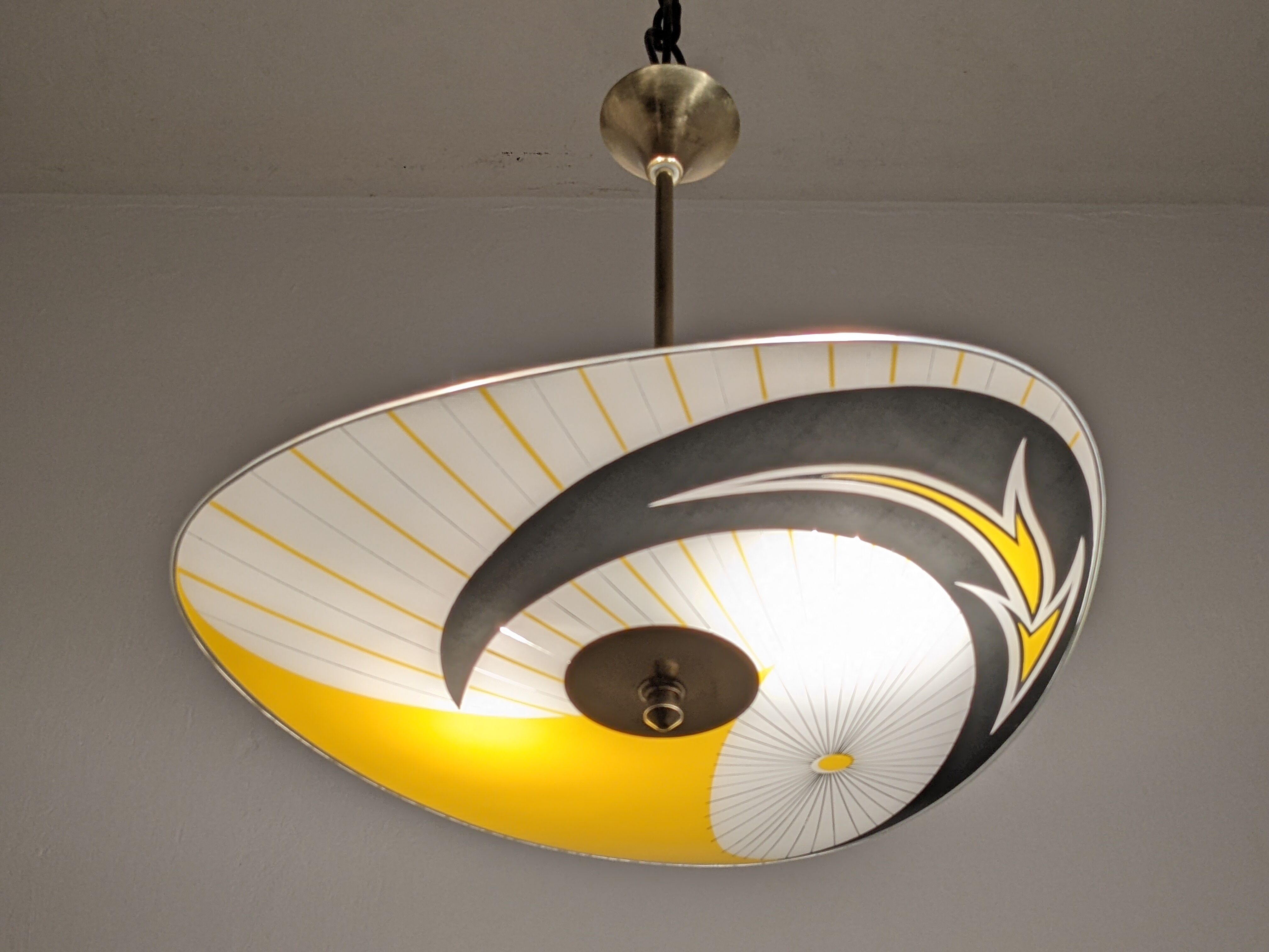 Modernist glass suspension from the 50s/60s