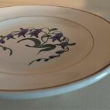 Plat assiette à talon faïence de Longchamp décor Simone