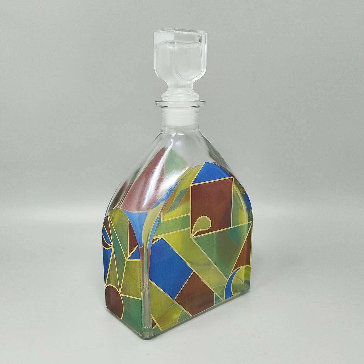 1970s Stunning Decanter or Decorative Bottle by Luigi Bormioli. Made in Ita