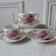 3 cups lot with vintage saucer