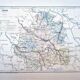 Map of Indre, printed in 1889. Authentic Vintage.