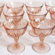 Coupes à champagnes vintages en verre rose