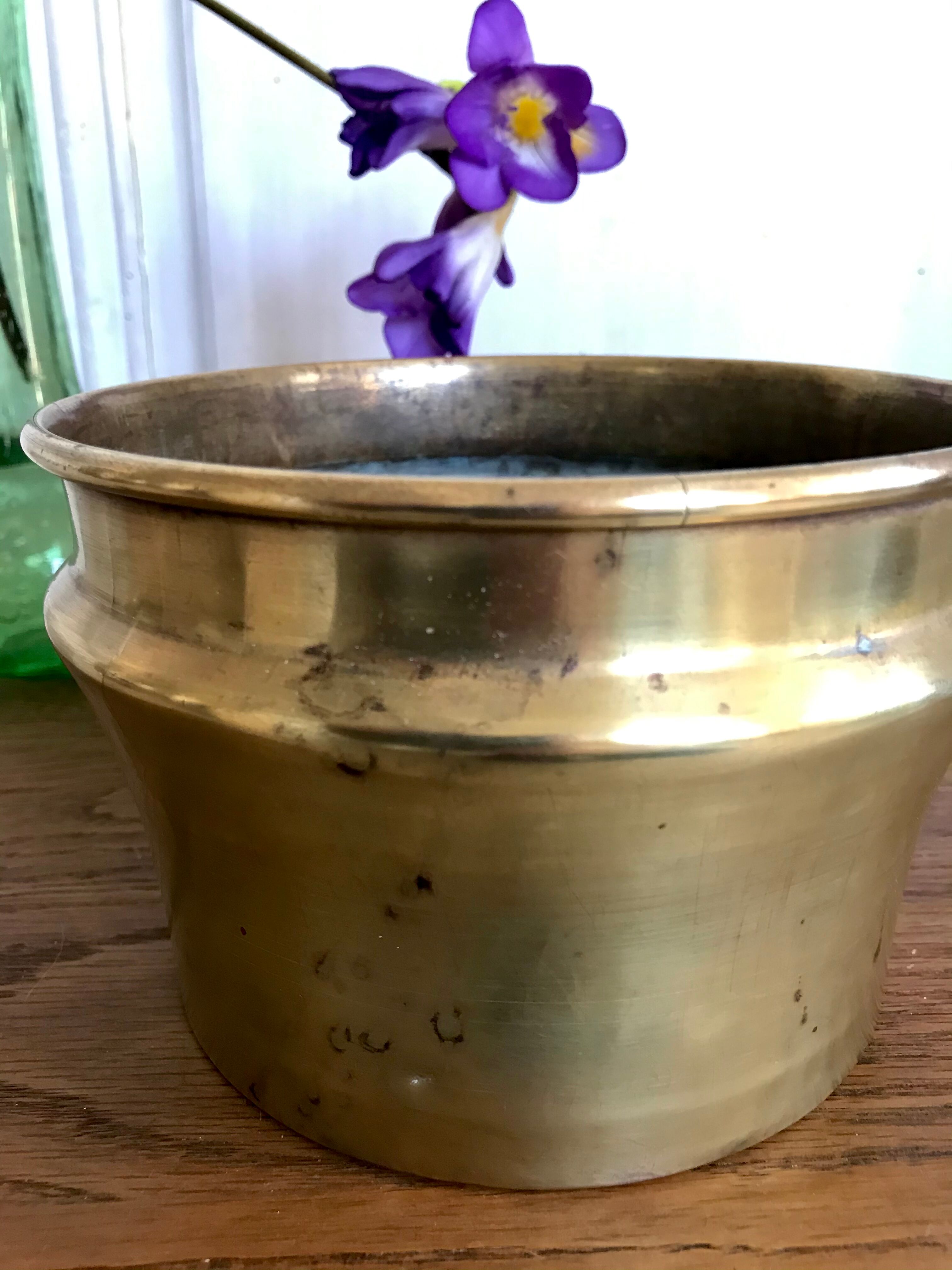 Cache-pot en laiton vintage