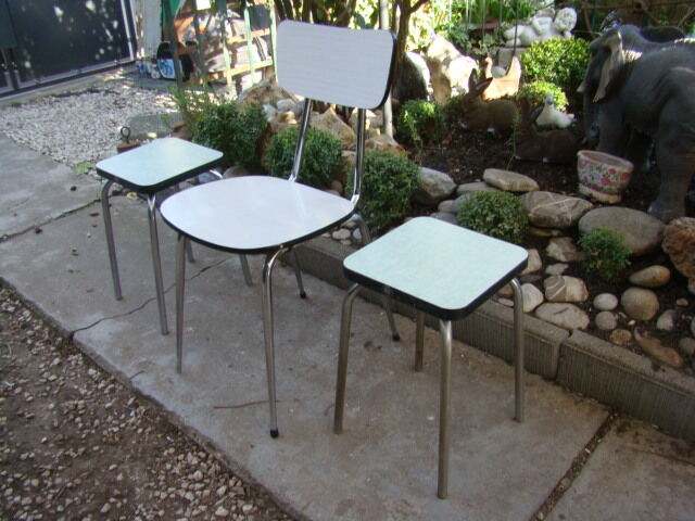 Set chair stools formica vintage 60