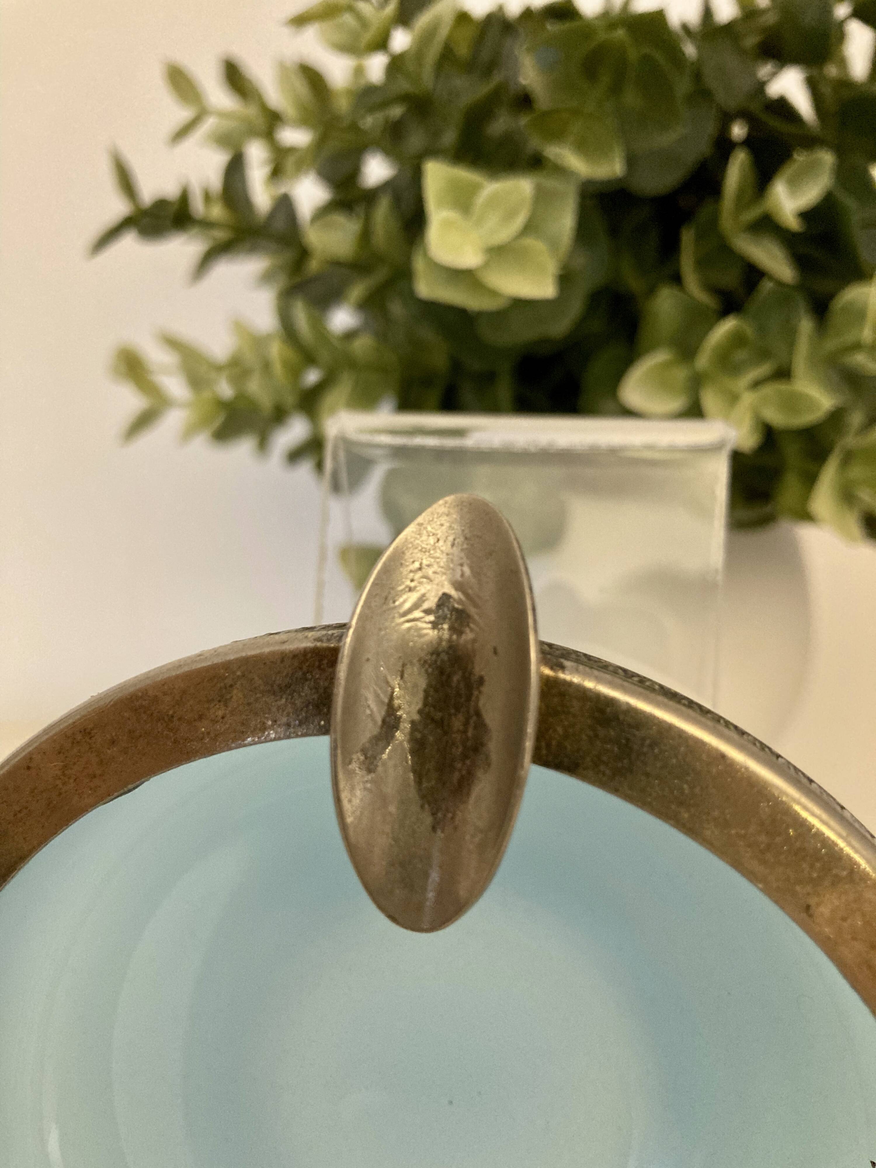 Blue opaline ashtray