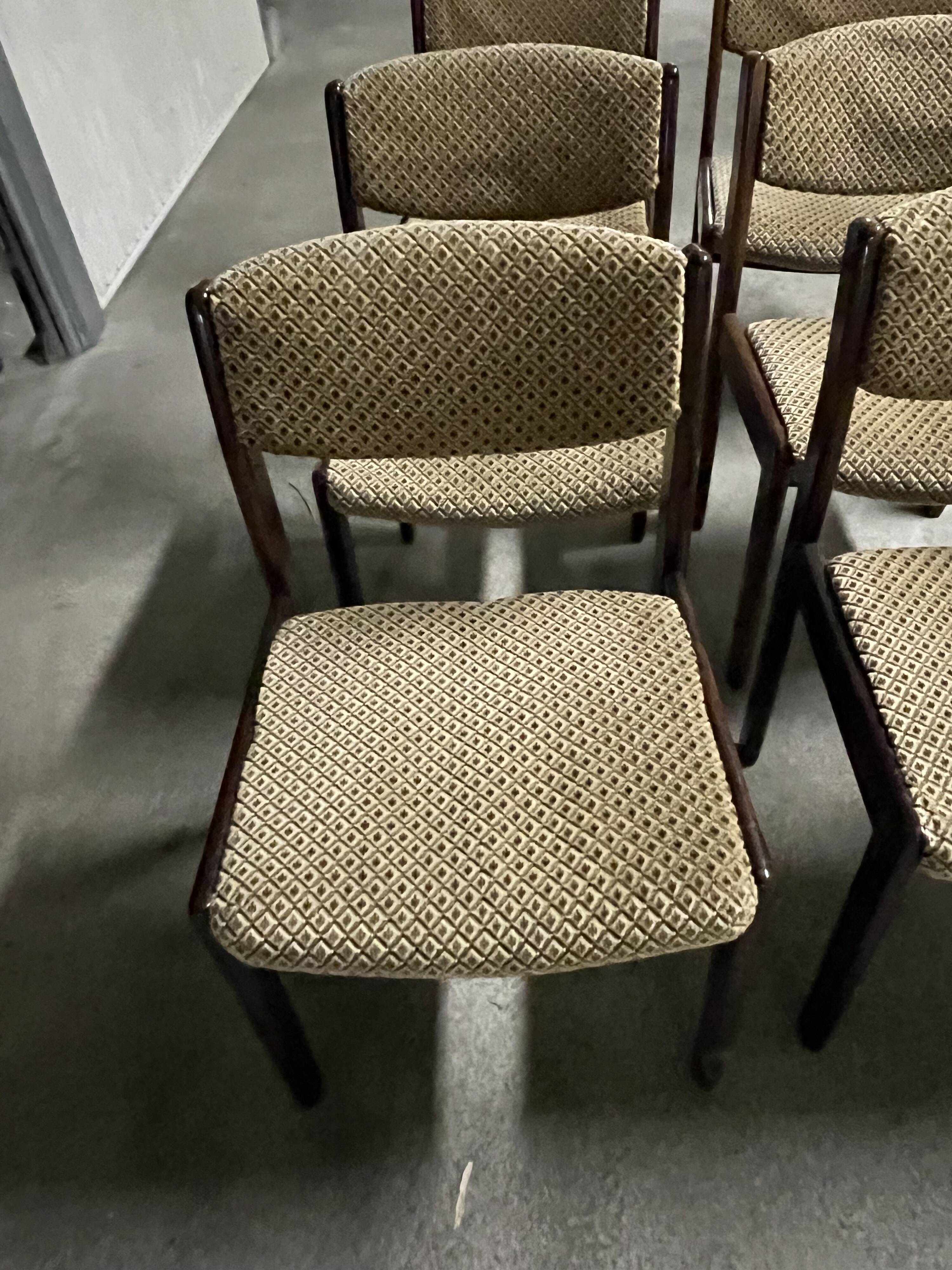 6 wooden chairs 1960 1970 vintage Scandinavian style