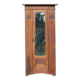 Vintage wardrobe, 1-door wooden wardrobe with beveled mirror, hanging wardrobe
