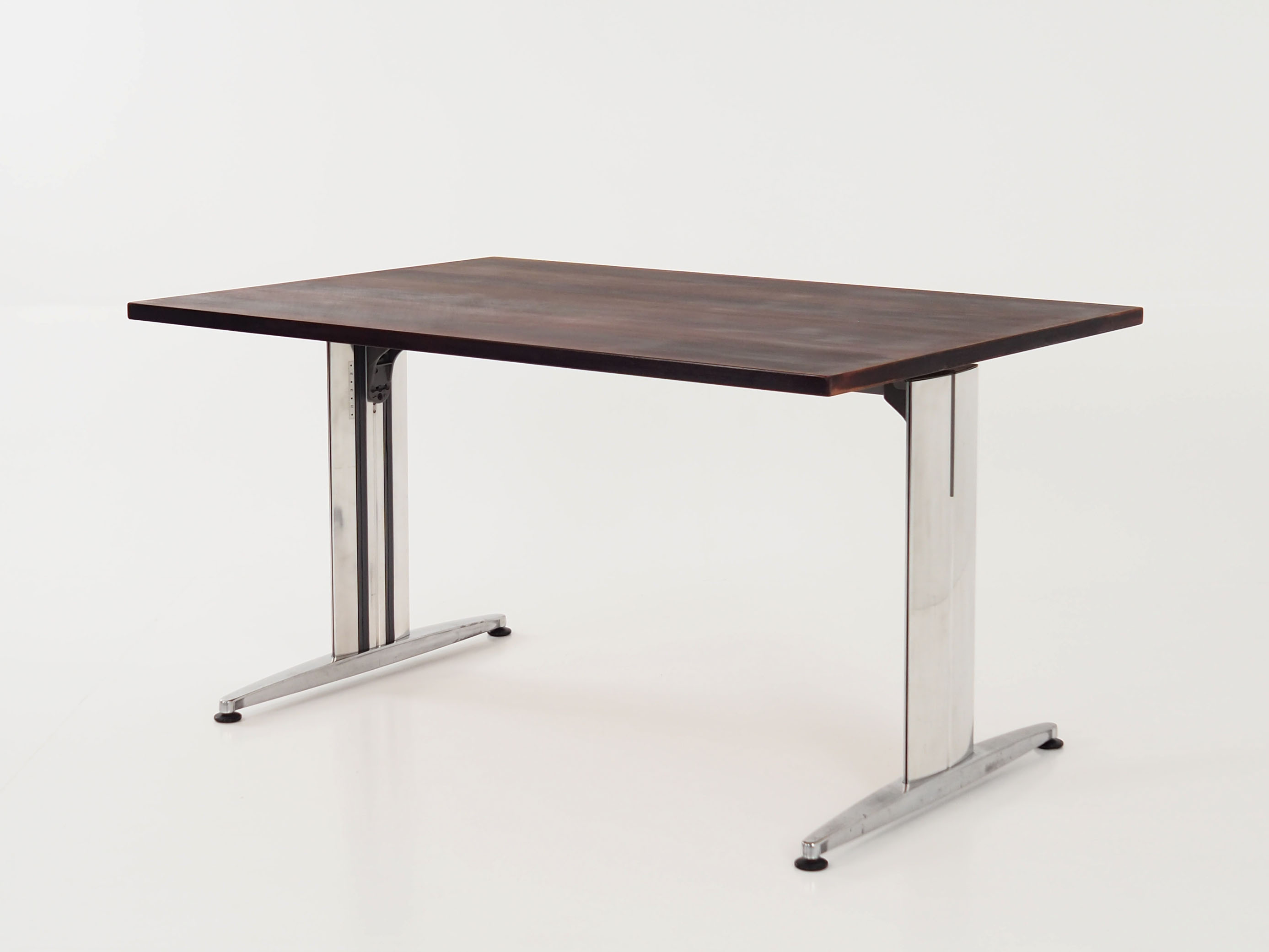 Desk, chrome construction, rosewood top, Scandinavian design