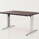 Desk, chrome construction, rosewood top, Scandinavian design