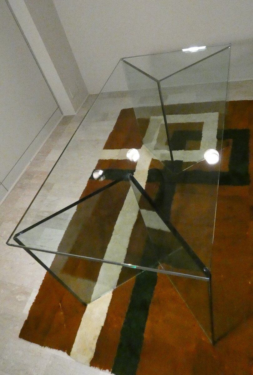 Bacco desk in transparent glass attributed to Tonelli, Italy, 1980s.