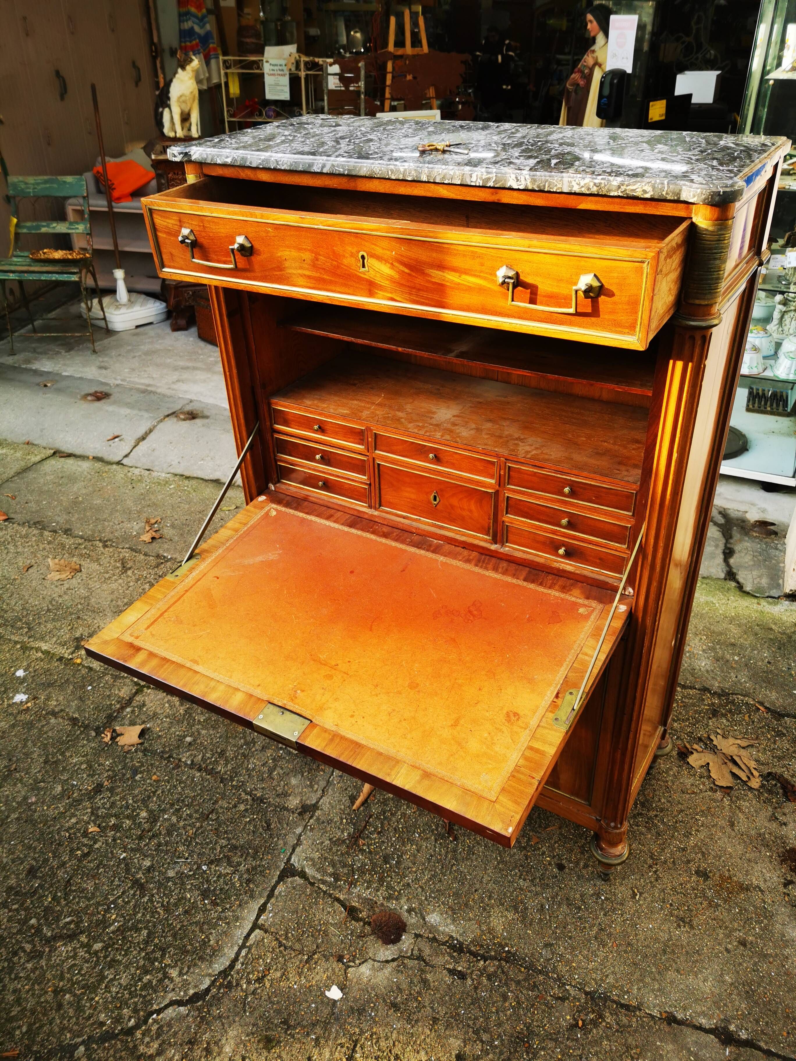 Mahogany secretary, Louis XVI period – Late 18th century