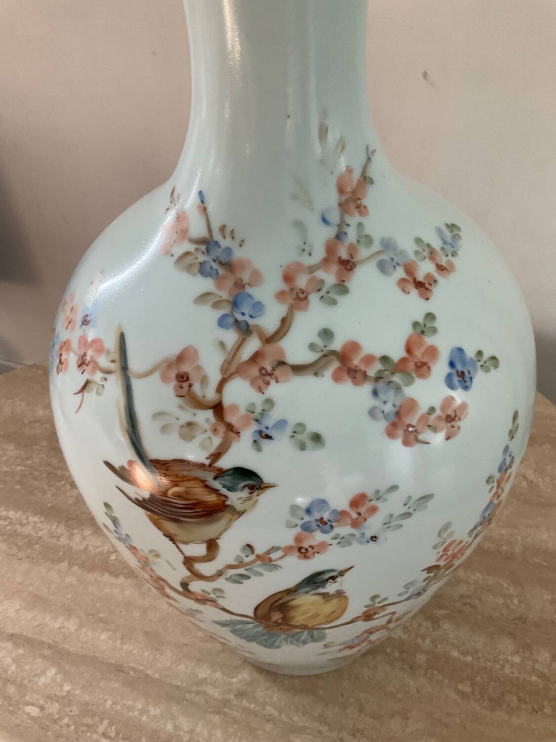 Signed lamp base in enameled porcelain