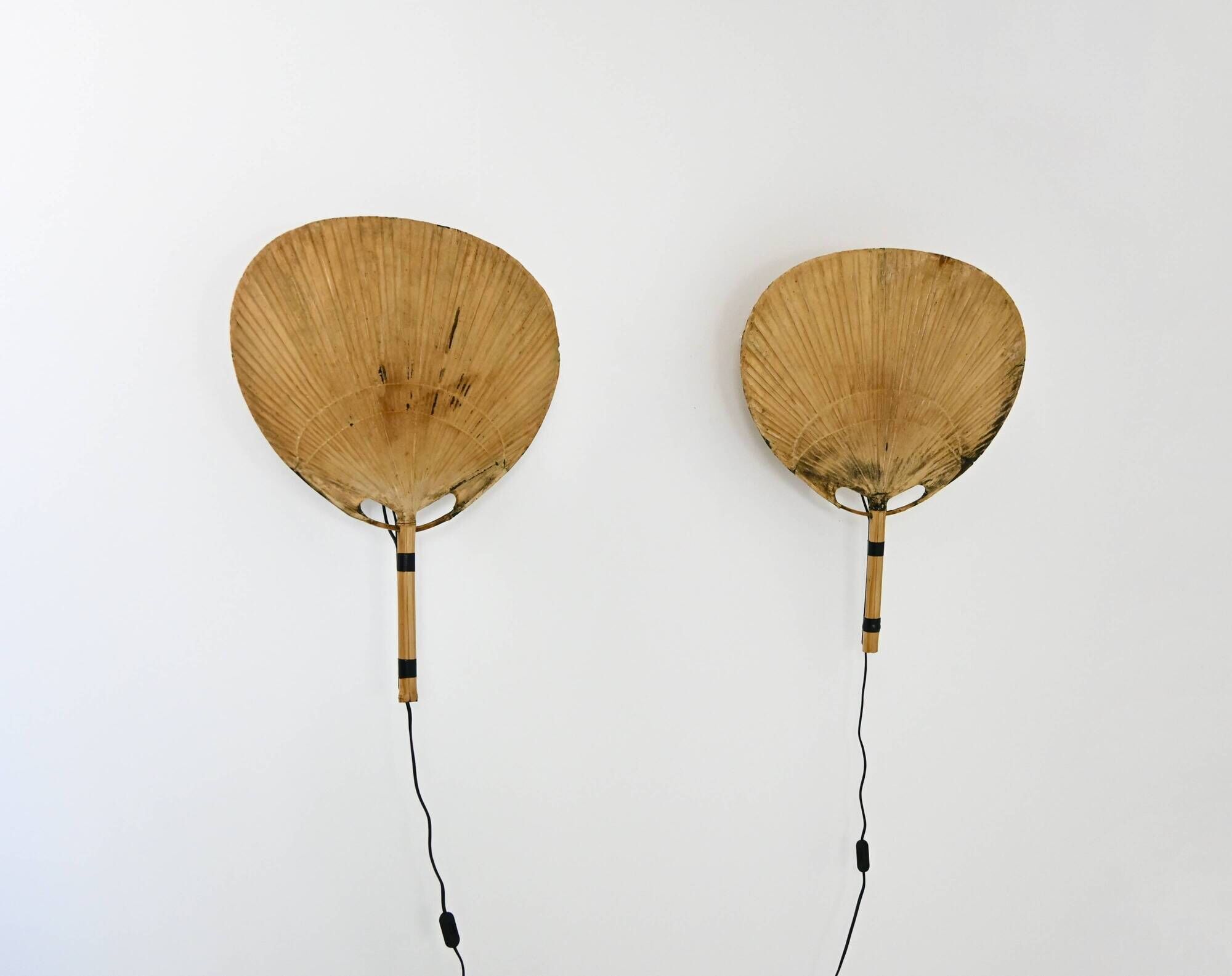 Pair of wall sconces "Uchiwa" by Ingo Maurer for M Design, 1960s