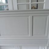 Headboard from the 1930s for a 160 bed in pearl gray patinated solid oak