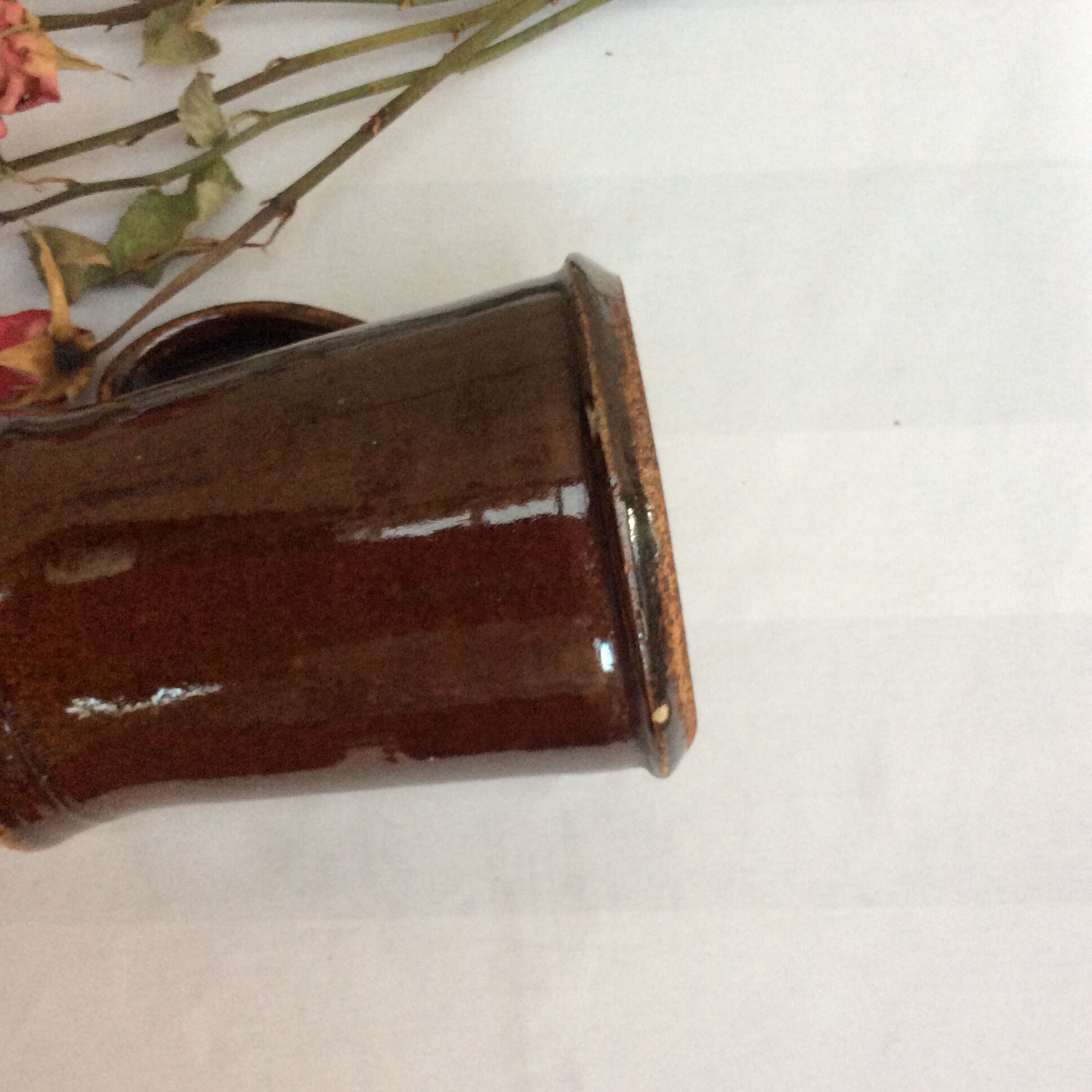 Old pitcher with glazed sandstone spout - 50s