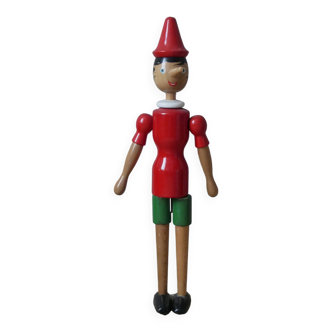 Large vintage Pinocchio wooden antique collectible toy Tonna Italian handcrafted