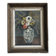 Vintage painting of flowers in a vase.