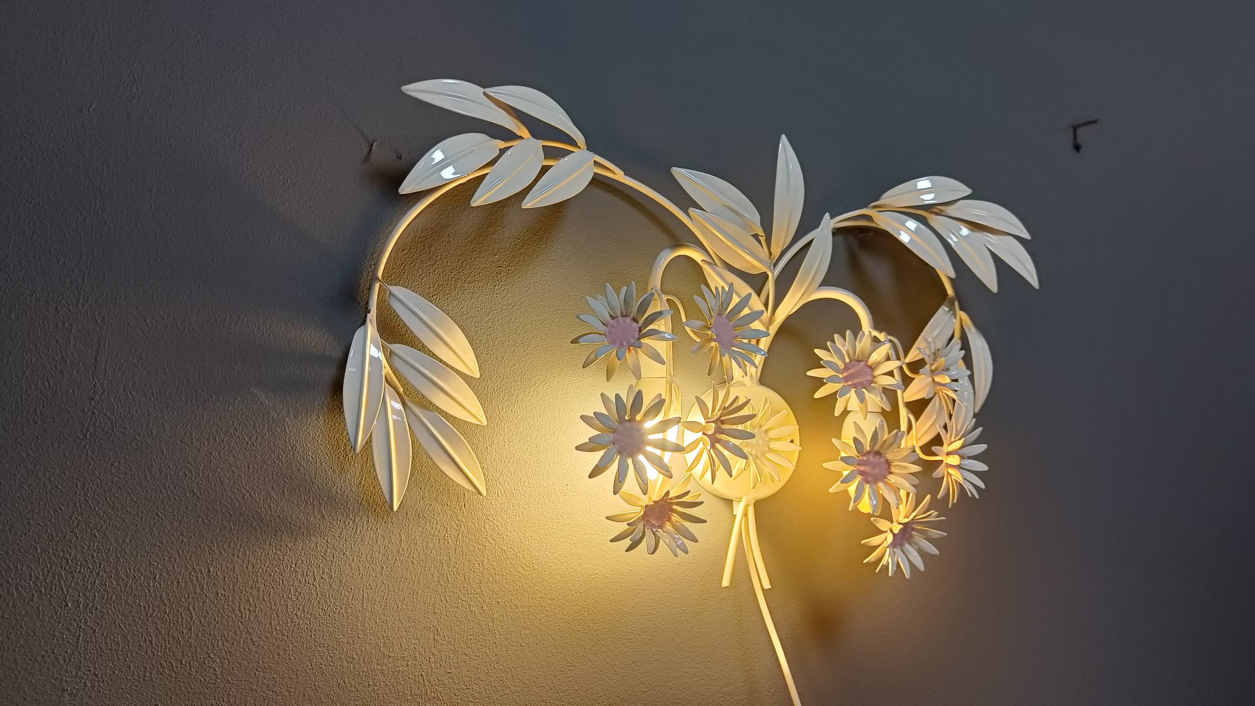 Vintage floral  wall lamp by Hans Kögl , 1970s