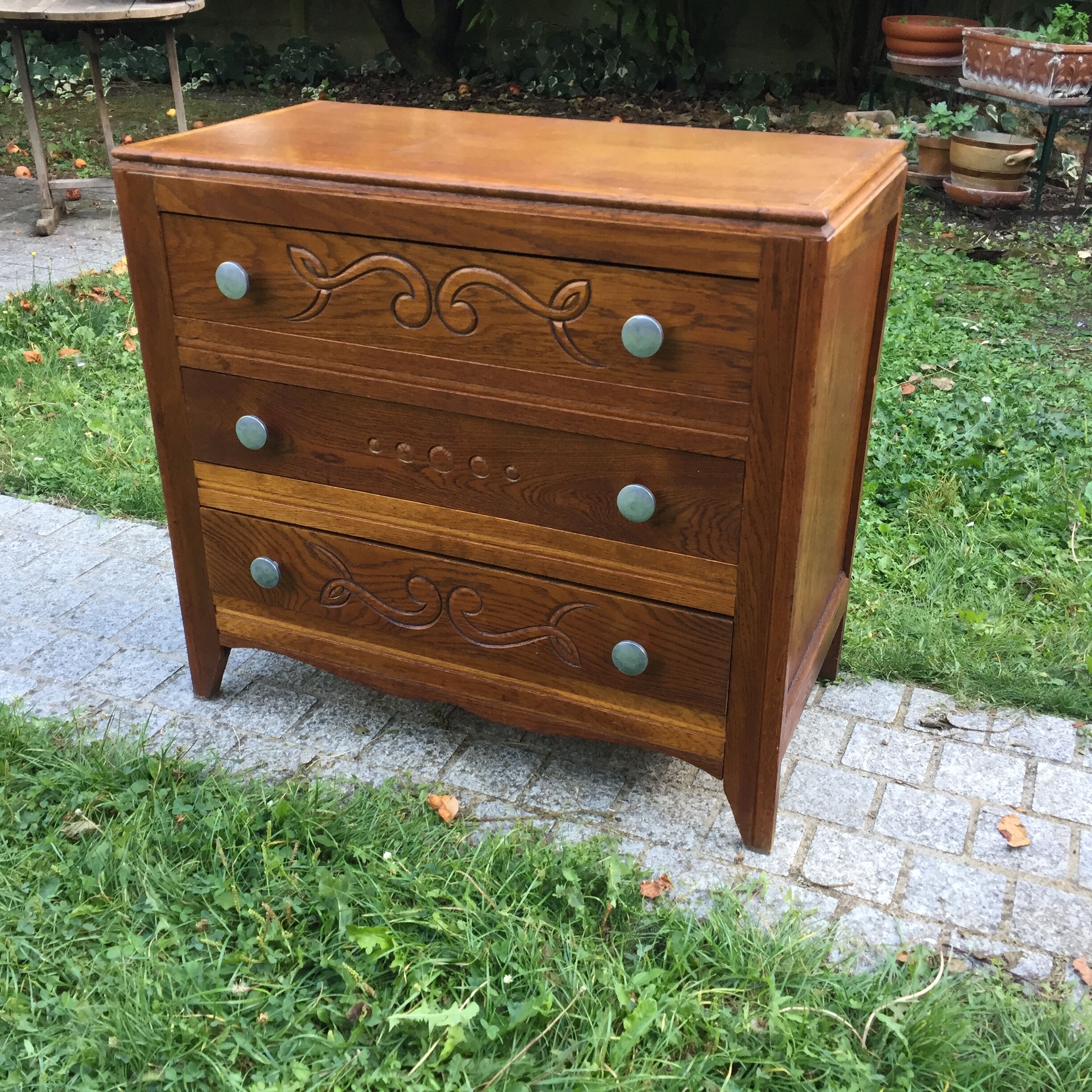 Chest of drawers vintage 1940 in oak