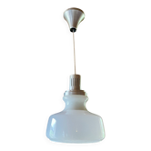 Lustre opaline blanche, vintage, année 70
