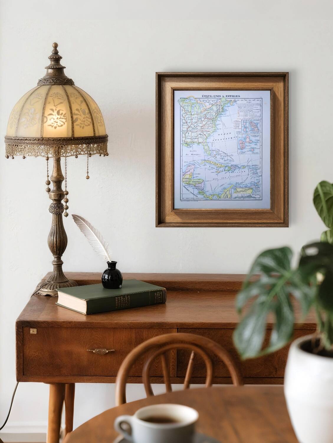 United States and West Indies, Vintage Map, 1895, Authentic.