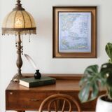 United States and West Indies, Vintage Map, 1895, Authentic.