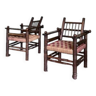 Charles Dudouyt pair of Art Deco lounge chairs, France, ca. 1940