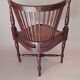 Paire de fauteuils d'angle paillés Jungerstil en acajou 1900.