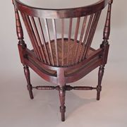 Pair of wicker corner armchairs in mahogany, Jugendstil, 1900.