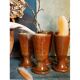 Five ancient potter's mazagrans in enamelled sandstone