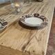 Solid oak farmhouse table "brut" 247x89, top "chocolate oak"