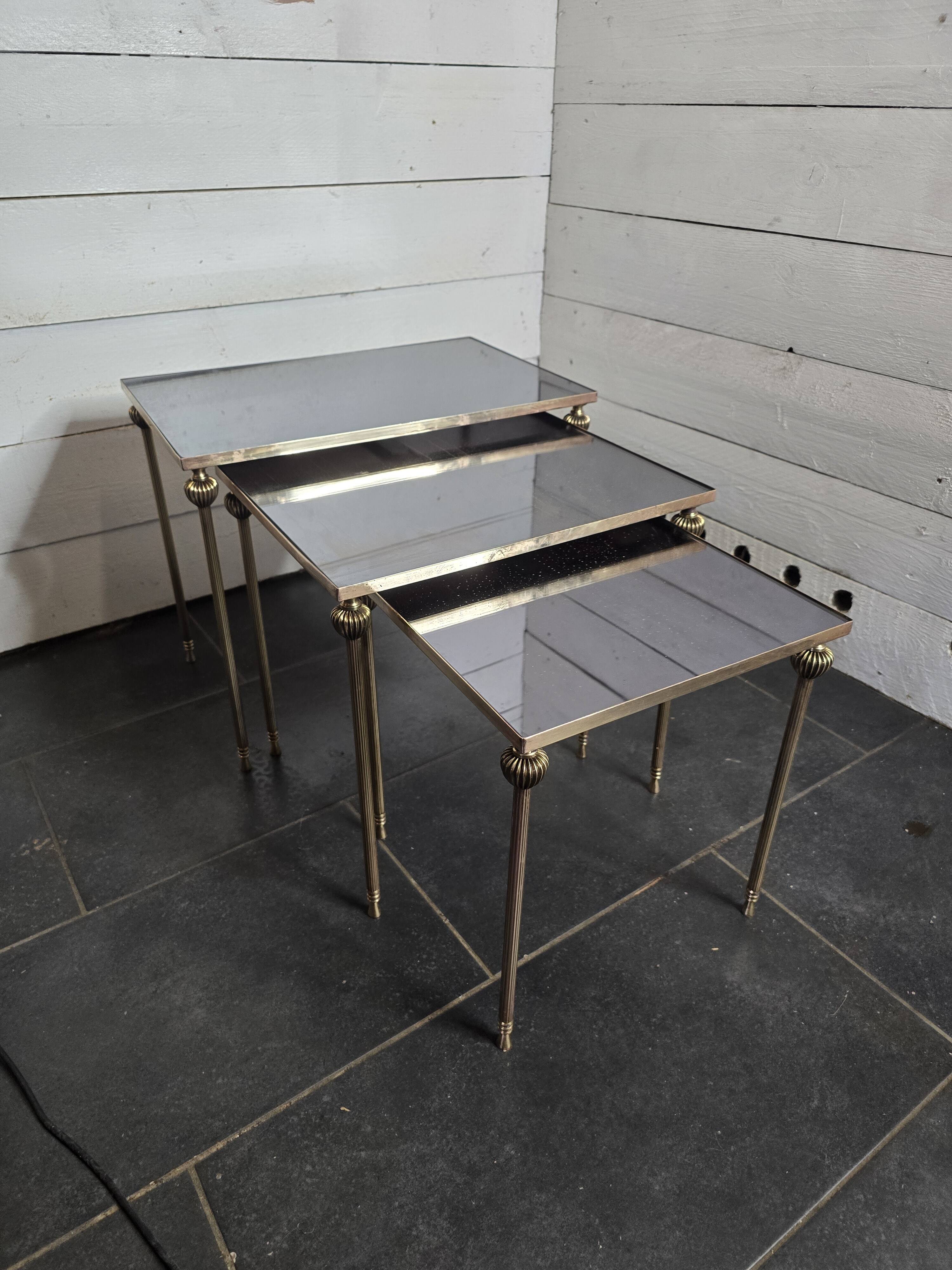 Vintage brass nesting table from the 60s