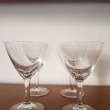 Set of 4 star-engraved glasses from the 50s