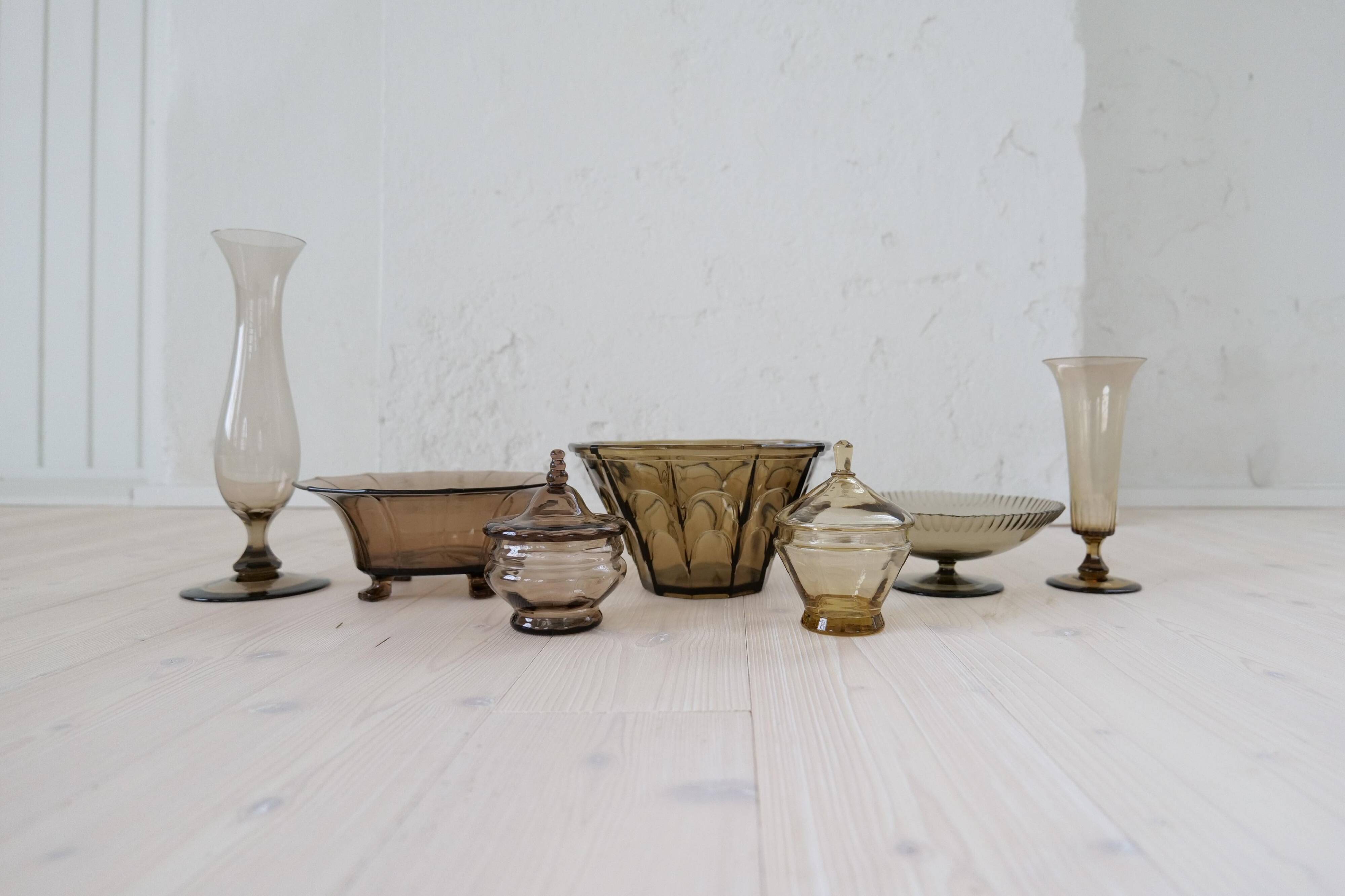 Art Deco Collection of 7 Vases and Sculptures Sweden 1920s