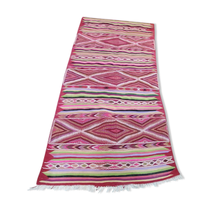tapis kilim rose multicolore