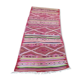 Handmade pink kilim rug in pure wool - 220x100cm