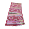 Tapis kilim rose multicolore fait main en pure laine - 220x100cm