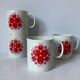 Set of 4 cups white porcelain coffee, 60s