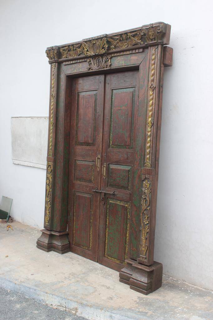 Old Indian Teak Door Original Piece and Patina