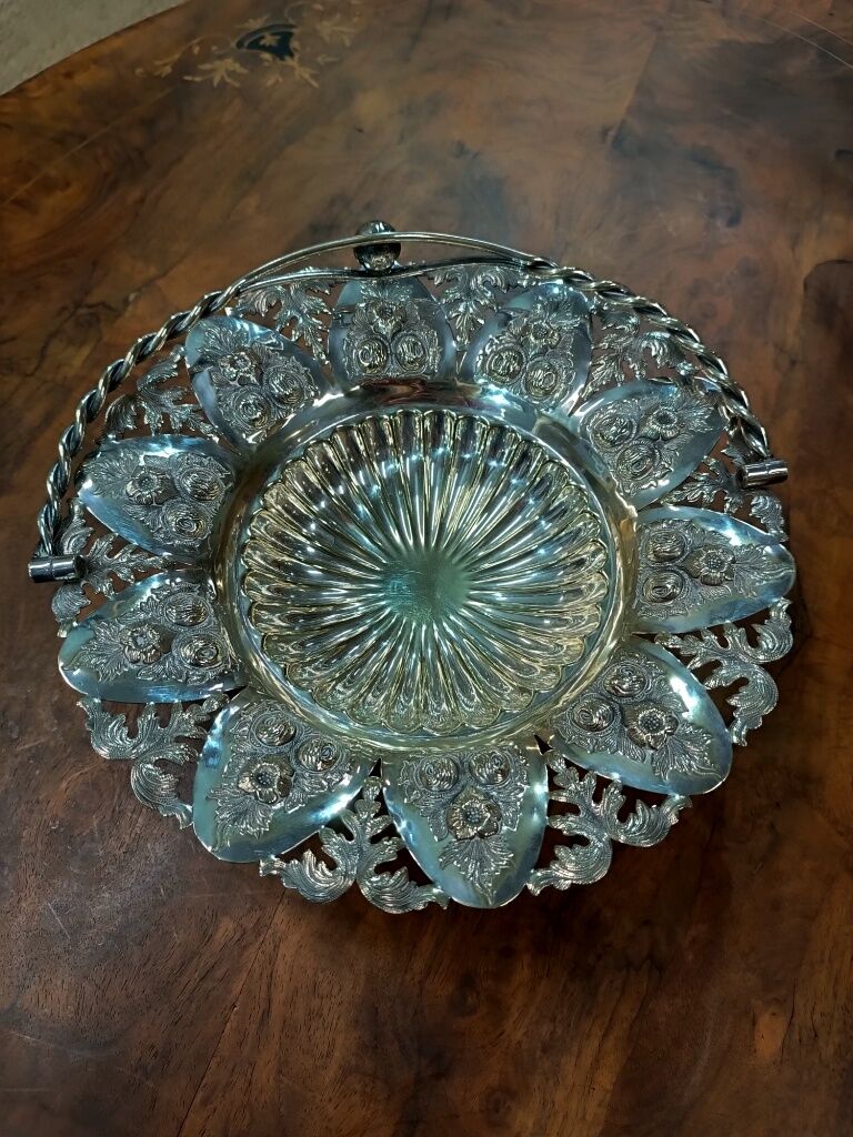 Silver metal basket