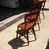 Set of 4 chairs to the model of English admiralty of the XIX century in massive Elm