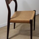 Scandinavian chair model 71 by Niels Otto Moller in teak and rope