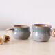 Set of 2 sandstone cups, artisanal pottery, vintage, 1980