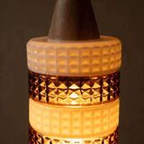 Vintage glass suspension, amber glass cylinder, pendant lamp.