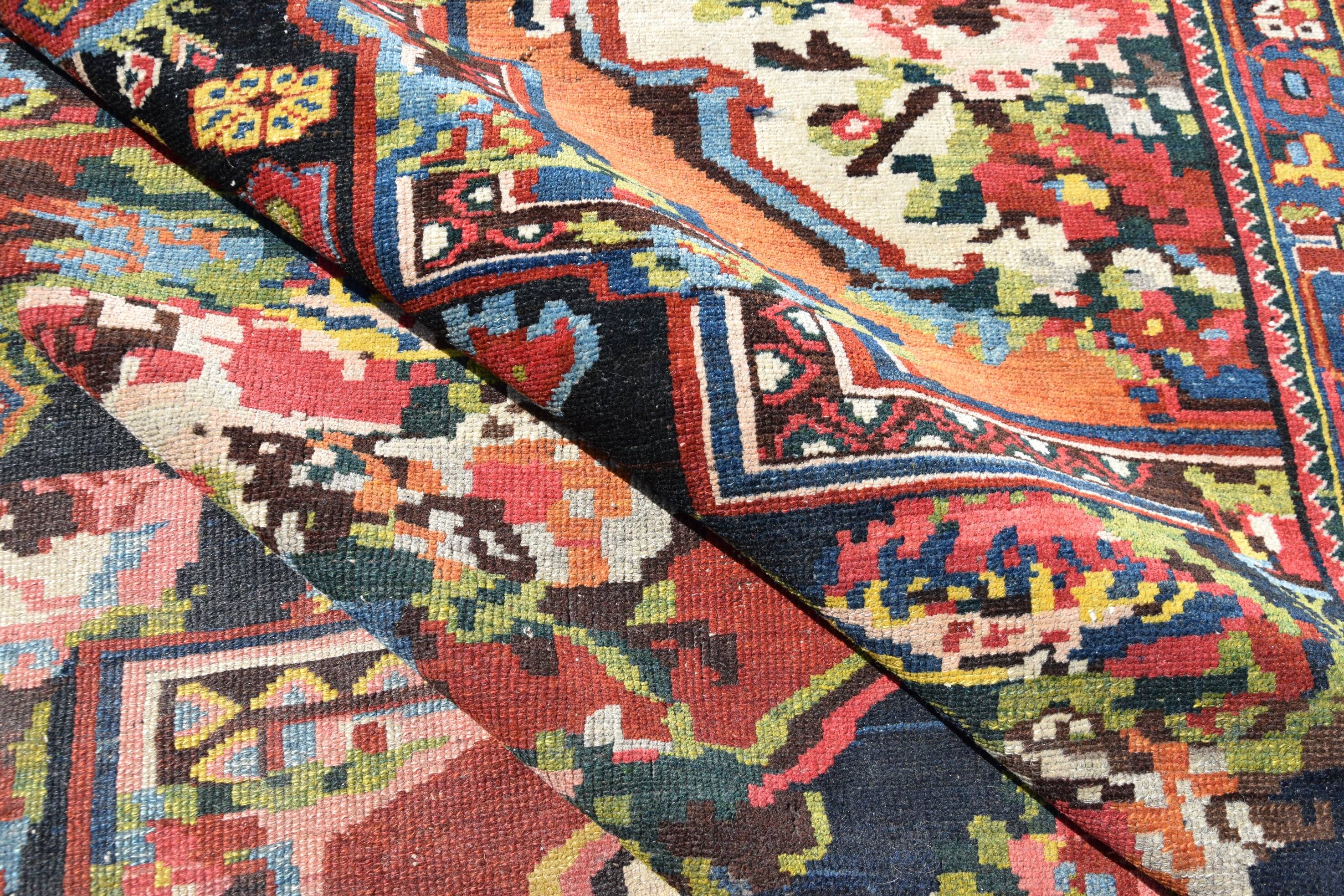 Antique Iranian Bakhtiar Faradombeh Oriental Rug: 3.37 x 2.13 Meters