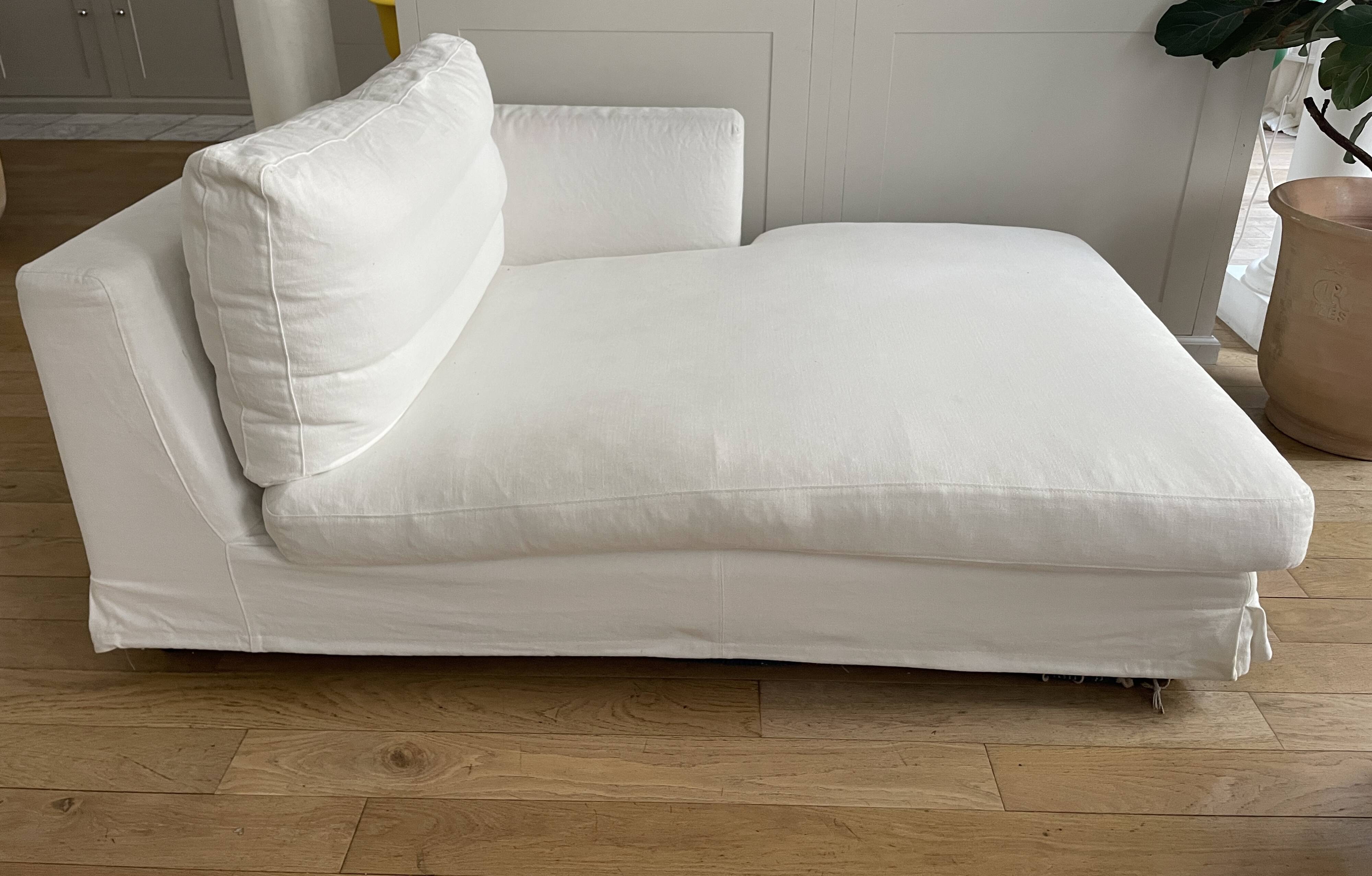 Méridienne en coton blanc Karma