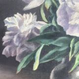 Tableau Ancien -peinture à l’huile - les Pivoines Blanches