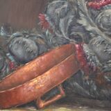 still life painting with thistles HSP signed and dated