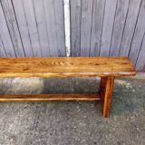 Brutalist bench in dark wood