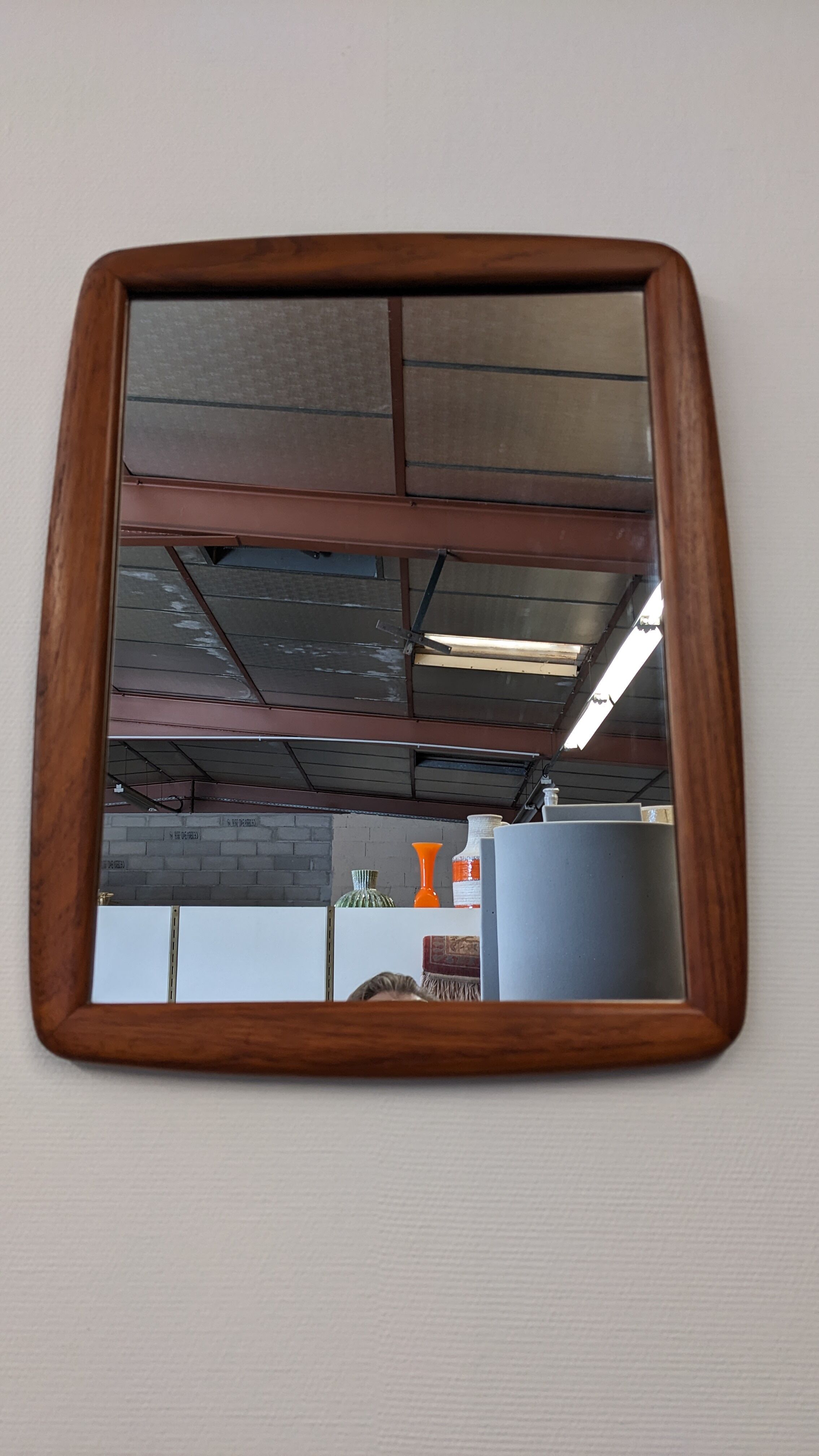 Scandinavian mirror in solid teak, Denmark circa 1970.